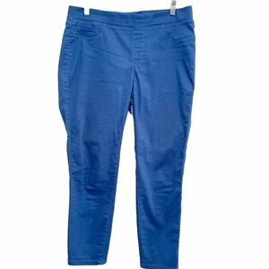 Royal Blue Ankle-Length Pants with Elastic Waist
